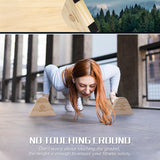 WOOD CITY 2 PCS Wood Push Up Bars Stands with Non-Slip Base, Supports Aerobics and Upper Body Strength Training for Men and Women, Joint-friendly Beech Wood Home Fitness Equipment WOOD CITY