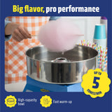 Wumple Cotton Candy Machine - 1000W Commercial-Grade Electric Cotton Candy Maker - 3-Minute Heat-Up - Stainless Steel Bowl - for Parties, Carnivals & Home Use - Blue