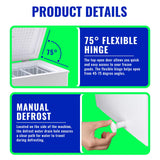 DEMULLER 4.0 Cu.ft Chest Freezer with Electronic Panel, Accurate Temperature Display to 1 ℉, White Deep Freezing Machine with 2 Removable Baskets, Compact Size for Any Space