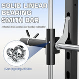 DONOW Smith Machine with Weight Stacks, Power Cage Home Gym System with LAT Pulldown Cable Crossover Multi-Functional Trainer with Dual Pulley System with Weight Bench Cast Iron Weight Plates 240lbs