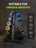 YOLEO 5-Tier A-Frame Dumbbell Rack Stand, Heavy-Duty 3-in-1 Weight Rack for Dumbbells, Barbells & Plates, 1100LBS Capacity, 19.5"x24.6"x30.7" (Rack Only)