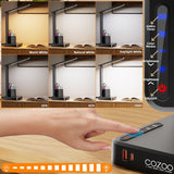 cozoo LED Desk Lamps for Home Office, Modern Dimmable Eye Caring Desk Light with USB Charging Ports AC Outlet, Pen Holder,Touch/Memory/Timer, Kids Small Table Lamp for Reading, Bedroom, Study, Craft