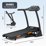 THERUN Incline Treadmill, Treadmills for Running and Walking, 300 lbs Weight Capacity Folding Treadmill with 0-15% Auto Incline, Wide Belt, 3.5 HP, App, Heart Rate, Carbon Black- Speaker