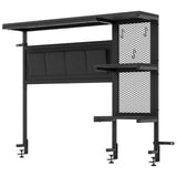 STHYTON Clamp On Desk Shelf, Metal & Wooden Desktop Bookshelf & Heavy Duty Desktop Organizer, Desk Accessories,38.3" W x 33" H (Black) 999BKSSJ197