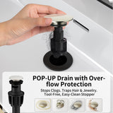 3-Hole Bathroom Sink Faucet - SR SUN RISE NSF Certified 8-inch Brushed Nickel Faucets with Pop-up Drain Assembly, 2 Handles, 2 Water Supply Lines, Widespread Sink Faucet for Vanity, RV, and Bathroom