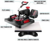 Professional 8 in 1 Heat Press Machine Sublimation Machine 12" X 15" Shirt Press Machine 360° Swing Away