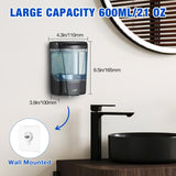 4 Pack Automatic Soap Dispenser Touchless,600 ml / 20 oz Commercial Hand Soap Dispenser,Wall Mount Hand sanitizer Dispenser for Bathroom Offices Home Kitchen Hotel（Black）
