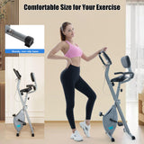 BARWING Exercise Bike Stationary Bikes for Home with APP，3 in 1 Folding Exercise Bikes for Seniors, Indoor Cycling Workout Bike 16-Level Adjustable Resistance,330LB Capacity,Comfortable Seat Backrest Grey