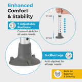 Toilet Safety Rails with Handles – Adjustable Toilet Safety Frame for Seniors, Handicap & Disabled, Toilet Assistance for Elderly, Heavy-Duty Anti-Slip Support - Fits All Toilets (Black)