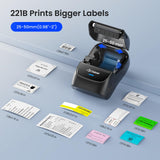 CLABEL 221B 2" Bluetooth Thermal Label Printer with 3 Label Rolls, Black