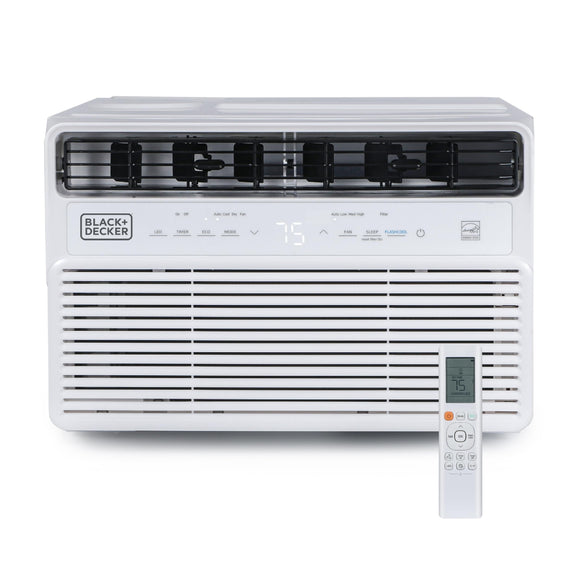 8,000 BTU Inverter Window Air Conditioner, Window AC Units for Up To 350 Sq. Ft. White BLACK+DECKER