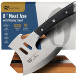 Dalstrong Meat Chopper Axe - 8 inch - Heavy-Duty Giftable Butcher Cleaver Knife - The Punisher - Gladiator Series Elite R - Black G10 Handle - Stand and Sheath