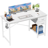 Sweetcrispy 47 Inch Computer Desk with Drawers, Home Office Gaming Desk with X-Shaped