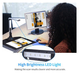 BK52 Portable Book Size A3& Document Camera Scanner, Capture HD 10 Mega-Pixels USB 2.0 High Speed Scanner with LED Light