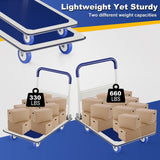 Foldable Push Cart Dolly | 330 lbs. Capacity | Heavy Duty Moving Platform Hand Truck with Swivel Wheels
