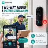 VicoHome DB1 Doorbell Camera Wireless & Ring Chime - 2K HD Ring Camera with 2-Way Audio, Motion Detection, Package Detection, Built-in Siren, Night Vision, Compatible with Alexa & Google Home