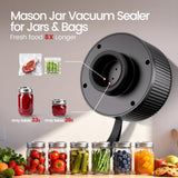 Mason jar vacuum sealer for All Your Food Storage: Wide Mouth Jars, Regular Mouth Jars and Vacuum Bags, Powerful Compact vacuum sealer kit,Portable Food Sealer Keep Food Fresh Longer