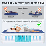 Vendricasa Full Air Mattress with Built in Pump, 18" Raised Inflatable Mattress, Self Inflating Blow Up Bed, Comfort Portable Air Bed with Carry Bag for Camping, Home, Guests, Travel 650 lbs Max
