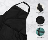 Lenenz Bib Apron (Pack of 12) - Adjustable 100% Cotton Kitchen Apron with 2 Pockets, Durable Black, Unisex for Cooking, Chef, BBQ & Restaurant Use