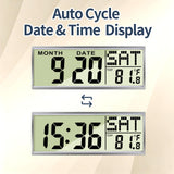 SCOAGE Wilderness Sunset Wall Clock, 12" Silent Non-Ticking Battery Operated Analog Clock with LCD Date Day Temp Display, Mid-Century Modern Decor for Living Room Bedroom Kitchen Farmhouse Home Office