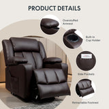 FLEXISPOT XL31 Power Lift Recliner Chair for Elderly, Electric Lift Chair with Massage & Heat, Faux Leather Reclining Sofa for Living Room Bedroom, Brown
