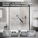 AMAPO 60-72 Inch Double Sliding Shower Door,Brushed Nickel Frame 6mm Tempered Glass,Black