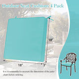 Waterproof Outdoor Seat Cushions Set of 4 18 x 18, Patio Chair Cushions Set of 4 with Ties and Handle