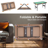 4.5Ft Foldable Pool Table, 54" Portable Folding Billiard Table for Kids and Adults, Indoor Pool Arcade Game Table with 2 Cues, 16 Balls, Triangle, 2 Chalks for Family Game Rooms (Green)