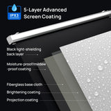 Valerion 120" Motorized Projector Screen, Outdoor Waterproof Drop-Down Screen, 2 Recharges Yearly, 4K/8K Ultra HD, Wrinkle-Free, Aluminum Frame, for Theater-Grade Home & Backyard Movie Night