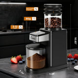 Electric Coffee Grinder for Home & Office: Automatic Conical Burr Coffee Grinder wtih 25 Precision Grind Settings - 120g Expandable Hopper & Low Noise&Durable Design Perfect for Multi-Cup Brewing