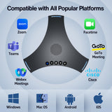 Conference Speaker and Microphone - Bluetooth Speakerphone with Daisy Chain, 360° Omnidirectional Voice Pickup, Echo & Noise Cancellation, Support Wireless Dongle, USB Connection, for Meeting Room