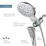 Moen Verso Brushed Gold Eight-Function 7" Wide Spray Shower Head and Detachable Handshower Combo with 72" Hose, 220C3BG