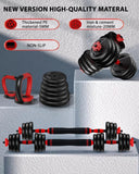 UNNMIIY Adjustable Dumbbells, 20/30/45/70/90lbs Free Weight Set with Connector,5 in1 Dumbbells Set Used as Barbell, Kettlebells, Push up Stand, Fitness Exercises