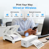 Bluetooth Thermal Label Printer with Stand, Wireless 4x6 Shipping Label Printer for Small Business