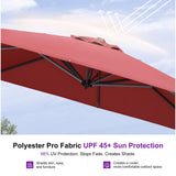 PURPLE LEAF Outdoor Umbrella 8' x 8' Square Premium Sun Protection Terra
