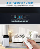 14000 BTU Portable Air Conditioner - 3-in-1 Cooling Unit with Fan & Dehumidifier, Ultra-Quiet Room AC with Remote Control & 24H Timer, Cools 750 Sq.Ft for Home/Office/Dorm (Black Top)