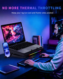 LP-3 Gaming Laptop Cooling Pad, Powerful Turbo-Fan 180+ CFM RGB Laptop Cooler, Quiet Laptop Cooling Fan Stand with Anti-Slip Pads, Height Adjustable, 3-Speed Control & LCD Design for 12"-19" Laptops
