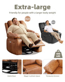 Garvee 27" Power Recliner Chair for Adults with Massage and Heat 360° Swivel Oversized Leather Recliner Chair Large Seat Width with USB Ports & Side Pockets for Living Room Bedroom, Two-Tone Retro