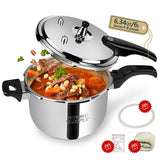 Premium 6.34 Quart Stainless Steel Pressure Cooker, Quality Crafted Kitchen Cookware, Professional Performance, Durable Design for Daily Family Cooking