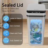 3 Pack Automatic Small Bathroom Trash Can with Lid - 2.5 Gallon Touchless Garbage Can Kssvzz