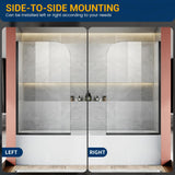 Bathtub Shower Glass Panel, 34" W X 58" H Tub Shower Door Fixed Glass Doors in Matte Black with 1/4"(6mm) Clear Tempered Door, Simple Shower Door Panel Easy to Install for Bathroom