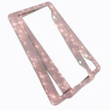 SHERING Bling License Plate Frame, 2 Pack License Plate Frame with Premium Gift Box for Women,Rhinestone License Plate Frames with 1100pcs Rhinestones (Pink Rhinestones)