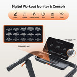 Vitalwalk Foldable Treadmill with Auto Incline, 48"x18" Wide Running Belt, 10MPH, 3.5HP Brushless, Walking Pad Treadmill for Home, Auto Folding, No Installation, 350LBS Capacity, APP, 15% Auto Incline