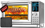 NUWAVE Bravo XL Air Fryer Convection Toaster Oven Countertop, 112-in-1 Smart Grill Combo with Original Flavors & Marks, Adjustable Heating Zones for Pizza, Roast, Bake, 50-500°F, Stainless Steel, 30QT