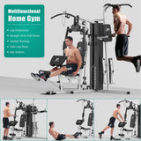 ULTRA FUEGO Multifunctional Home Gym Equipment Workout Station with Pulley System, Arm, and Leg Developer for Full Body Training (138lb Black Home Gym Station with Power Tower)