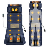 Full Body Massage Mat with Heat, Massage Pad with 9 Vibrating Modes and 10 Vibrating Motors, Massage Mat with Detachable Neck Massager and Multifunctional Leg and foot massager, for Home Office