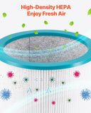 VEVOR Tower Fan Bladeless, 15.4ft/s Velocity Floor Fan that Blows Cold Air, 80° Oscillating 8-Speed Fans, 8H Timer, Standing Fans with H13 HEPA Filtration, Remote Control & Air Purification Mode