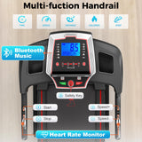Lastforever 3.5HP Folding Treadmill for Home, 350 lbs Capacity, Portable Treadmills with 3-Level 12% Manual Incline, Bluetooth Speaker, Shock Absorption