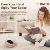 Vivilumens Birthday Gifts for Women 6 in 1 Bedside Lamps with Wireless Charger Bluetooth Speaker White Noise Machine Music Table Lamp Night Light Personalized Gift for Mom Teens Girls(Sound Upgrade