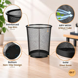 Goodwill Tech Mesh Dustbins, Pack Of 4 (Small) Metal Mesh Recycling Bins Waste Basket For Home/Office/Hospital/College/School -Black, Open-Top